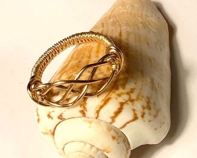 Gold Wire Weave Celtic Knot Ring