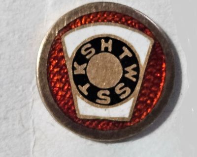 Antique MASONIC MASON Enameled 14k Gold KSHTWSST Royal Arch Lapel Pin
