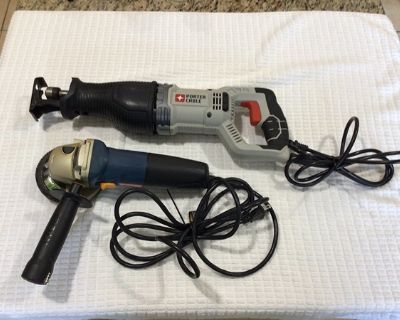 Porter Cable reciprocating saw and Ryobi angle grinder