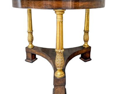 Ebanista d'Orsay Gallery Table - Hand-Planed Walnut, 22k Gold Finish - Like New!