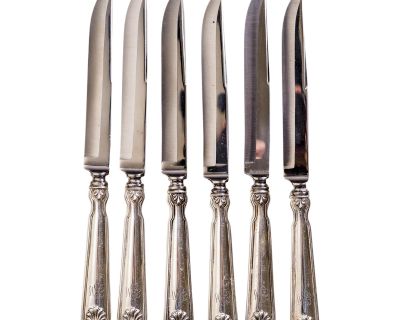 Vintage Set of 6 Tiffany & Co. Sterling Silver Steak Knives