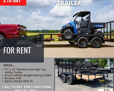 Trailers for rent in Central Tx. New Tandem Axle Utility Trailer