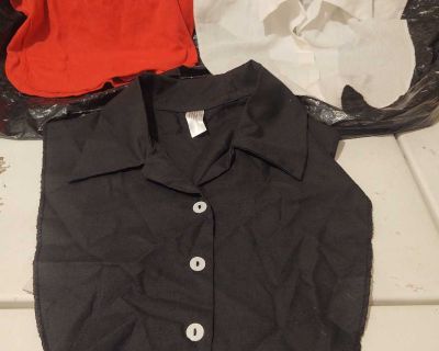New Turtleneck Dickie Collar (Red ) and Two Fake Collar Half Shirts ( White and Black )