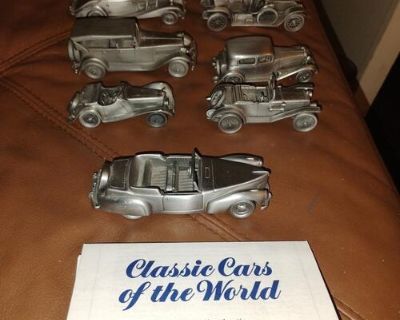 Classic cars of the world. Each car is a vintage pewter replica of the original