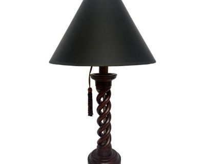 1960’s Open Barley Twist Wood Table Lamp - Shade Included