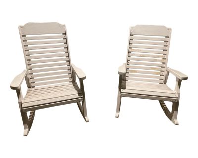 1980s White Wood Rocking Chairs - Set of 2