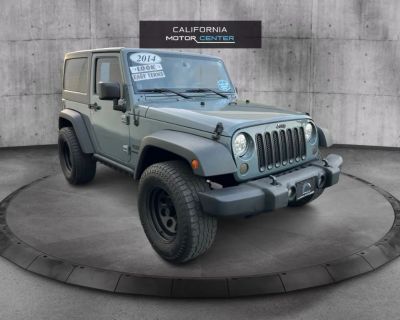Mileage: 95,456. Year: 2014. Make: Jeep. Model: Wrangler. Trim: Sport S Sport Utility 2D. Automatic, 5-Spd transmission. Exterior: Gray. Interior: Black. Interior: Appearance Pkg, Towing Pkg, Bluetooth Wireless, Electronic Stability Control, V6 3.6 Liter, AM/FM Stereo, Oversized Premium Wheels 20+, Anti-Theft System, Rollover Mitigation, Power Windows, Fog Lights, ABS (4-Wheel), CD/MP3 (Single ...