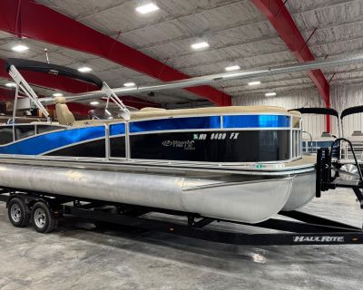 Introducing a fantastic opportunity to own a 25-foot Tritoon powered by a reliable 225 HP Mercury Four-Stroke Outboard, boasting just 398 hours of runtime. This boat features power assist steering, a full cover, a Bimini top, and a swing-back rear lounger for ultimate comfort. Enjoy your favorite tunes with the AM/FM stereo, take advantage of the ski tow bar, and utilize the convenient in-floor...