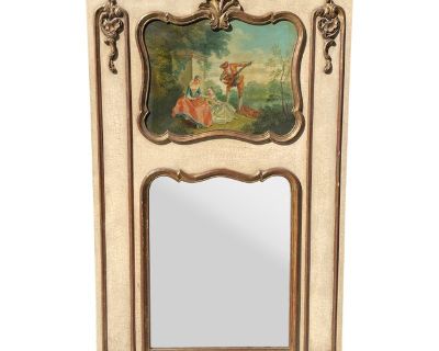 Hand Painted French Trumeau Mirror