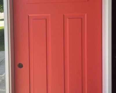 Brand new, custom ordered Novatech brand 36x80 Craftsman Shaker-style steel door