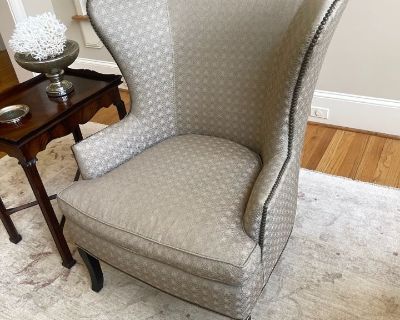 William Sonoma Home Wingback Nail Head Upholstered Accent Chairs 2/2