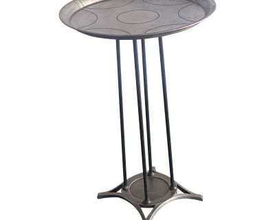 1940s Art Deco Cocktail Table / Plant Stand in Aluminum and Steel