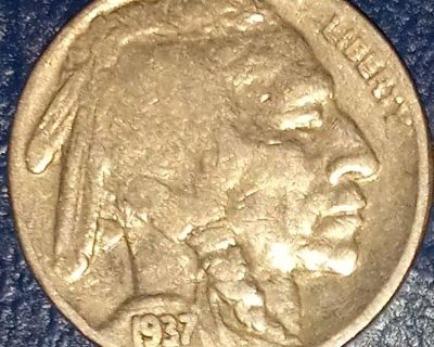 1937 P  & 1937 D Buffalo Nickels ×2 Coins - AU Condition - Both Full Date