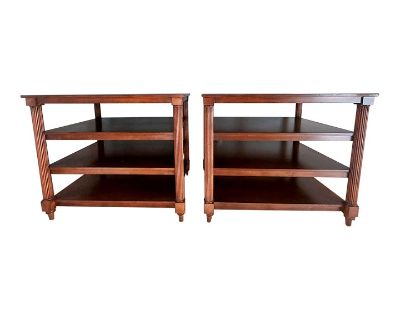 A Pair of Restoration Hardware End Tables - Library Style