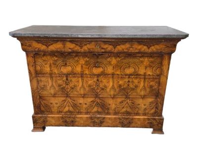 Early 1900s LPH Burled Walnut Commode