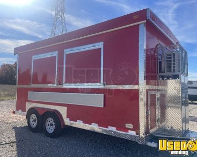2022 8’ x 16’ Kitchen Food Trailer with New Fire Suppression System | Concession Trailer