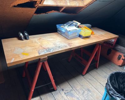 Orange Saw Horse Desk