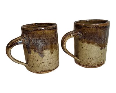 1970s Pair of Art Studio Pottery Mugs