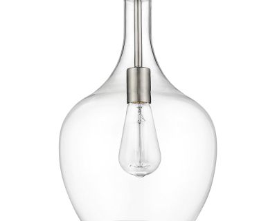 Ironworks 1 Light Rod Pendant, Satin Nickel