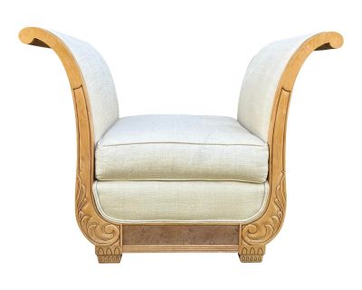 Oversized Sleigh Arm Deco Style Chair Bench