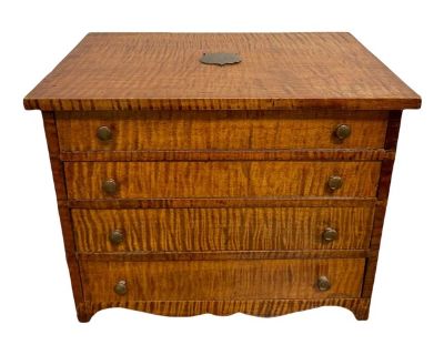C. 1800 American Tiger Maple Jewelry Box