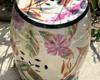 Vintage Floral Garden Stool