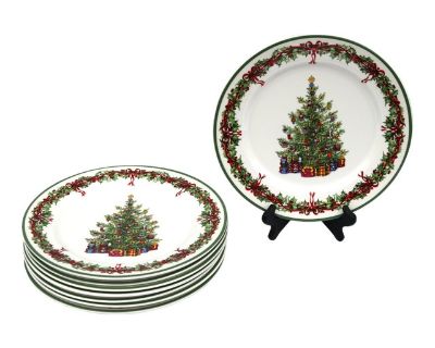 Christopher Radko Traditions Holiday Celebrations Dinner Plates-Set of 8