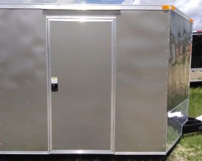 8.5 x 24 Encolsed Cargo Trailer Gray with Escape Door