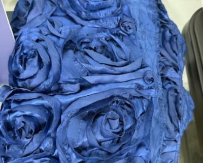 Dusty Blue & Navy rosette table overlays