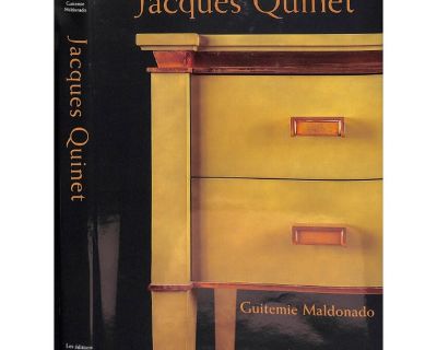 MALDONADO, Guitimie [194] pp. Les Editions De L'Amateur 2000 12 3/8" x 9 1/4" Jacques Quinet (1918-1992) Jacques Quinet was a French cabinetmaker, furniture and interior designer of the second half of the 20th century. He was associated with wrought-iron masters Gilbert Poillerat and Raymond Subes in his production 1945-65. He decorated many luxury French ocean liners. For example, the SS La Bo...