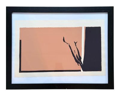 Mid Century Modern Screen Print on Paper Hand Printed by Barbara Beck 1970