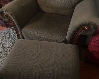 Over stuffed chair and ottoman