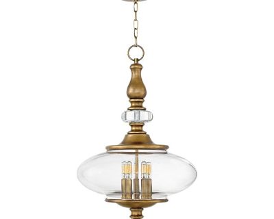 Hinkley Wexley 5 Light Pendant Chandelier-Heritage Antique Brass