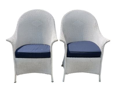 Pair of Lloyd Flanders All Weather Wicker Host Chairs