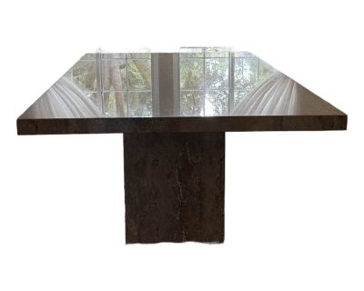 Vintage Travertine Dining Table, Robb & Stucky