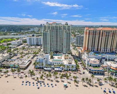 S Fort Lauderdale Beach Blvd. Luxury, beachfront living in this 2 Bed/2 Bath condo for rent at the Las Olas Beach Club! Step off your PRIVATE ELEVATOR and into your unit. Extremely bright with floor to ceiling impact windows throughout. Enjoy intercoastal, downtown and beach views! Two balconies. Split floor plan. Marble floors throughout. Master bedroom has a large bathroom with jacuzzi tub, s...