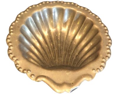 Vintage Brass Shell Trinket Catchall Dish or Ashtray