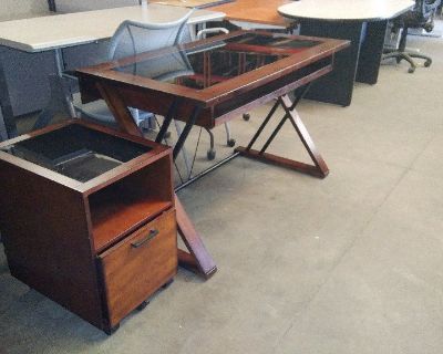 Desk with Matching File Cabinet