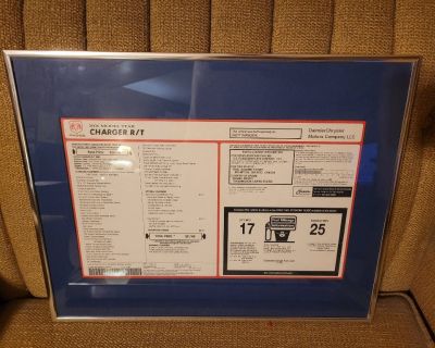 2006 CHARGER R/T GLASS FRAMED BUILD SHEET WINDOW STICKER