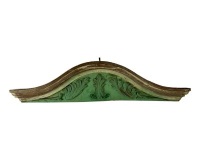 Antique French Architectural Salvage Large Wall Decorative Wood Pediment