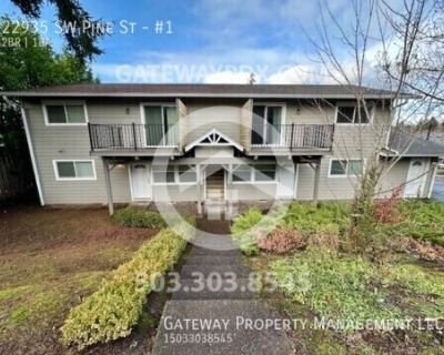 22935 SW Pine St. Charming ground floor 2-bedroom, 1-bathroom apartment located blocks from the heart of Sherwood city center now available for rent! Unit features a balcony, updated floors, and a modern kitchen with granite counters and stainless steel appliances. Shared laundry on-site and a storage unit for extra belongings. 1 off street parking spot available. Year lease. Water/Sewer/Garbag...