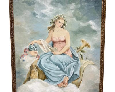 Neoclassical Romanticism Woman in Clouds Painting