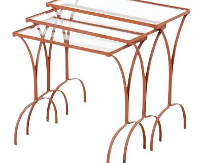 Set of Mid Century Iron Nesting Tables
