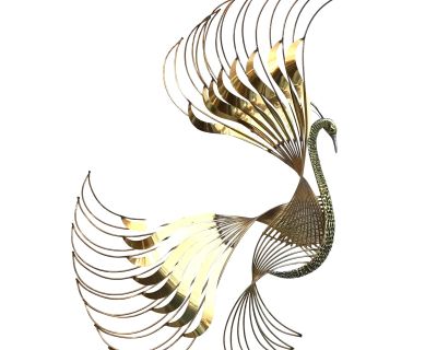 Mid Century Modern Peacock Wall Sculpture by Curtis Jere