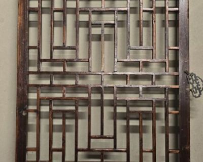 #33 vintage Asian design wood wall hanger/ room separator