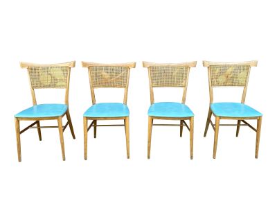 Set of 4 Paul McCobb for Planner Group Cane Dining Chairs