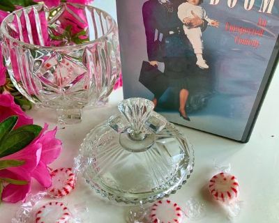 Sweet TREATS For MOM - Lidded Glass Candy Bowl & Baby Boom Dvd Set