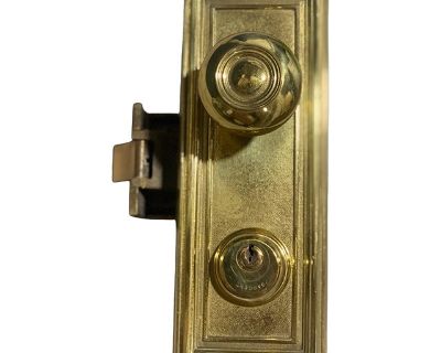 Vintage Sargent Door Hardware, Solid Brass Mortise Knob, Lock & Plate, Union Marked Lockset