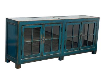 Ethan Allen Ming Media Cabinet in Aged Teal