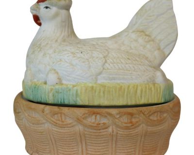 Late 19th Century Staffordshire Bisque Hen on Nest